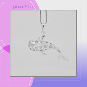Whale Shark Sterling Silver and Mother of Pearl Pendant viewed in 3d rotation