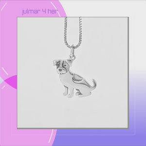 Jack Russell Terrier Sterling Silver Pendant viewed in 3d rotation