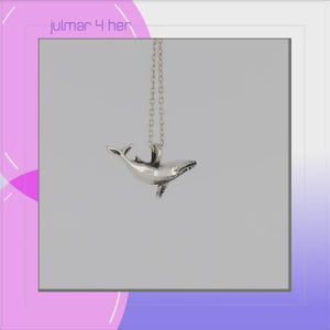 Whale Sterling Silver Necklace viewed in 3d rotation