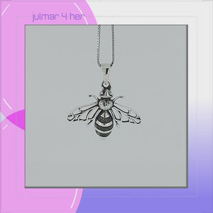 Bee Sterling Silver Pendant viewed in 3d rotation