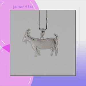 Goat Sterling Silver Pendant viewed in 3d rotation