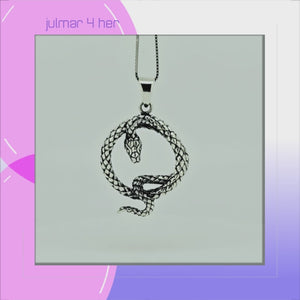 Snake Sterling Silver Pendant viewed in 3d rotation