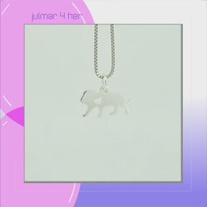 Lion Heart Sterling Silver Pendant viewed in 3d rotation