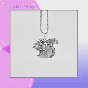 Squirrel Sterling Silver Pendant viewed in 3d rotation