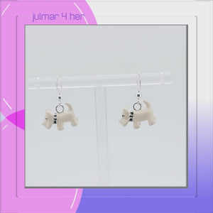 Scottish Terrier Sterling Silver hook Earrings with Enamels viewed in 3d rotation