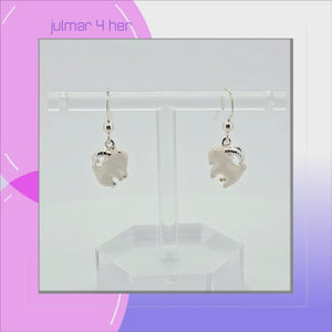 Goat Sterling Silver hook Earrings with Enamels viewed in 3d rotation