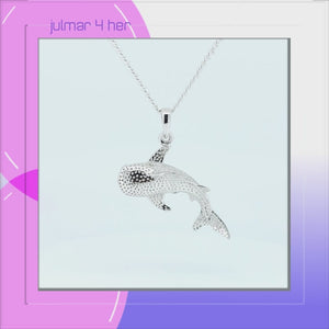Whale Shark Sterling Silver Pendant viewed in 3d rotation