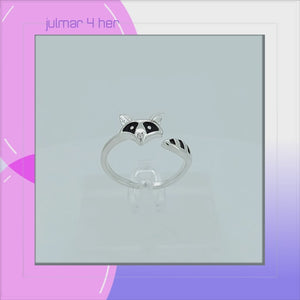 Fox Sterling Silver adjustable Ring viewed in 3d rotation