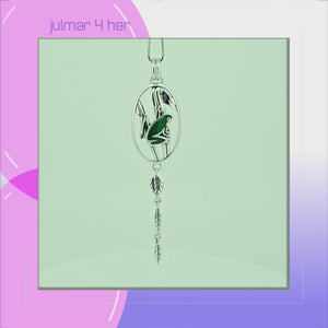 Frog Sterling Silver with Enamels Pendant viewed in 3D