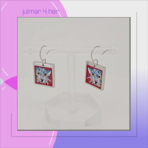 Jaguar Earrings in Stainless Steel with Vinyls viewed in 3d rotation