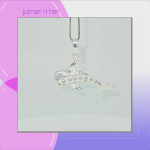 Whale Shark Sterling Silver and Mother of Pearl Pendant viewed in 3d rotation