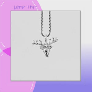 Deer Head Sterling Silver Pendant viewed in 3d rotation