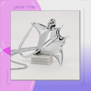 Manta Ray Sterling Silver Pendant viewed in 3d rotation