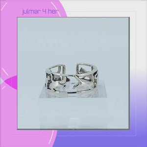 Playing Cats Sterling Silver adjustable Ring viewed in 3d rotation