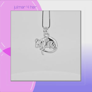 Mouse Sterling Silver Pendant viewed in 3d rotation
