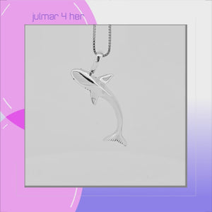 Shark Sterling Silver Pendant viewed in 3d rotation