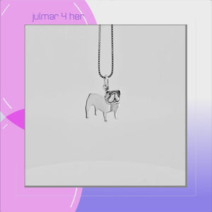 Bulldog Sterling Silver Pendant viewed in 3d rotation