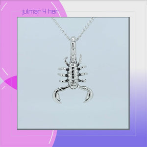 Scorpion Sterling Silver Pendant viewed in 3d rotation