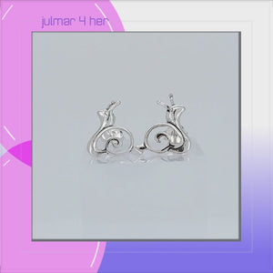 Snail Sterling Silver stud Earrings viewed in 3d rotation