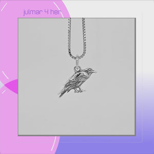 Raven Sterling Silver Pendant viewed in 3d rotation