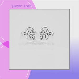 Koala Sterling Silver stud Earrings viewed in 3d rotation