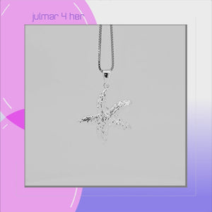 Starfish Sterling Silver Pendant viewed in 3d rotation