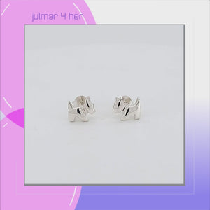 Scottish Terrier Sterling Silver stud Earrings viewed in 3d rotation