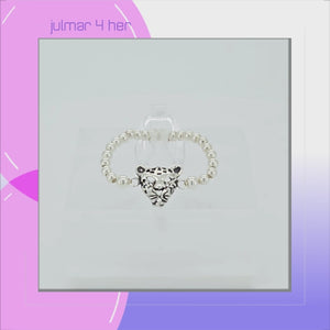 Leopard Sterling Silver Stretch Ring viewed in 3d rotation
