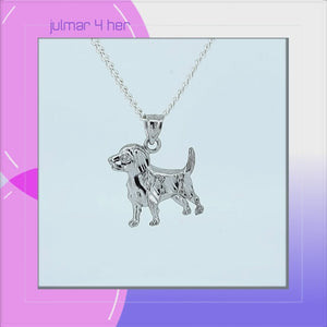 Beagle Sterling Silver Pendant viewed in 3d rotation