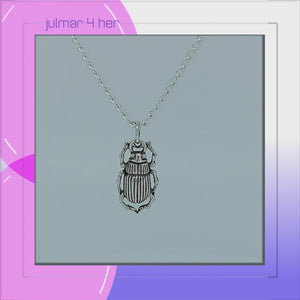 Beetle Sterling Silver Pendant viewed in 3d rotation