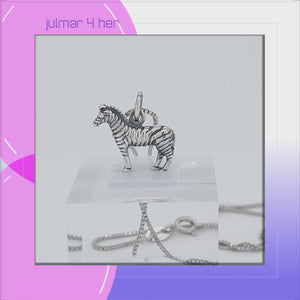 Zebra Sterling Silver Pendant viewed in 3d rotation