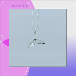 Whale Tail Sterling Silver Pendant viewed in 3d rotation