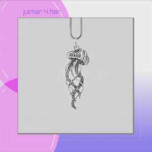 Jellyfish Sterling Silver Pendant viewed in 3d rotation