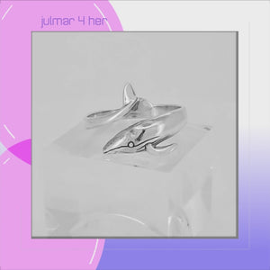 Whale Sterling Silver adjustable Ring viewed in 3d rotation