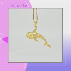Whale Shark Sterling Silver and 18kt Gold Pendant viewed in 3d rotation