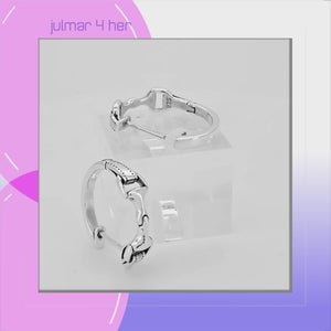 Horse Snaffle Bit Sterling Silver Hoop Earrings viewed in 3d rotation
