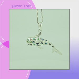 Whale Shark Sterling Silver and Abalone Pendant viewed in 3d rotation