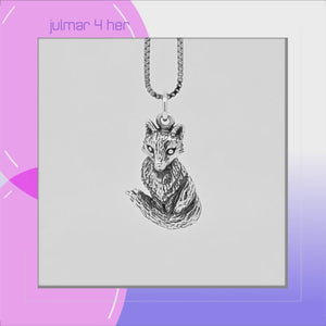 Fox Sterling Silver Pendant viewed in 3d rotation