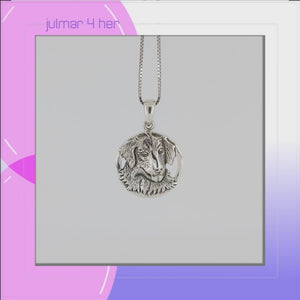 Golden Retriever Sterling Silver Pendant viewed in 3d rotation