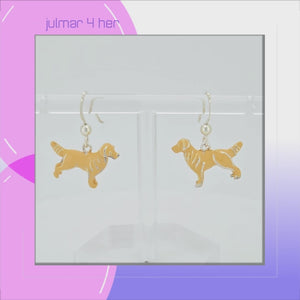 Labrador Retriever Sterling Silver hook Earrings viewed in 3d rotation