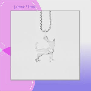 Chihuahua Sterling Silver Pendant viewed in 3d rotation