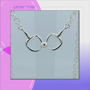 Horse Snaffle Bit Sterling Silver Necklace viewed in 3d rotation