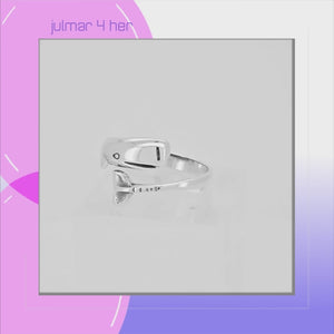 Whale Sterling Silver adjustable Ring viewed in 3d rotation