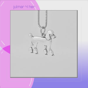 Poodle Sterling Silver Pendant viewed in 3d rotation