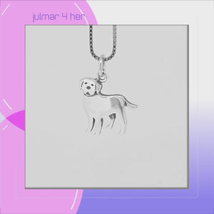 Labrador Retriever Sterling Silver Pendant viewed in 3d rotation