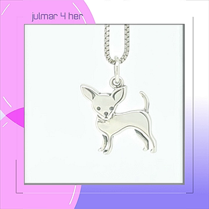 Chihuahua Sterling Silver Pendant viewed in 3d rotation
