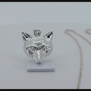 Fox Sterling Silver Pendant viewed in 3d rotation