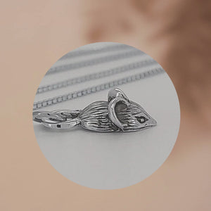 Mouse Sterling Silver Charm Pendant viewed in 3d rotation