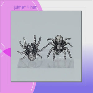 Spider Sterling Silver post Earrings viewed in 3d rotation