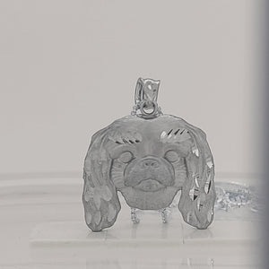Pekingese Sterling Silver Pendant viewed in a 3d experience